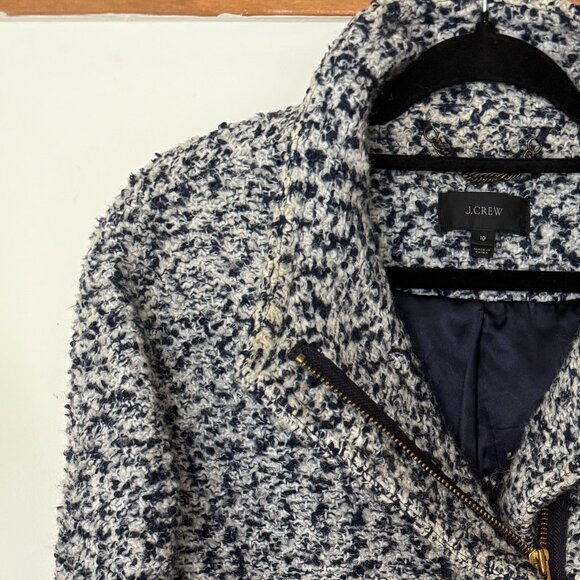 J. Crew Lodge Coat In Speckled Navy Blue Boucle - Picture 7 of 7